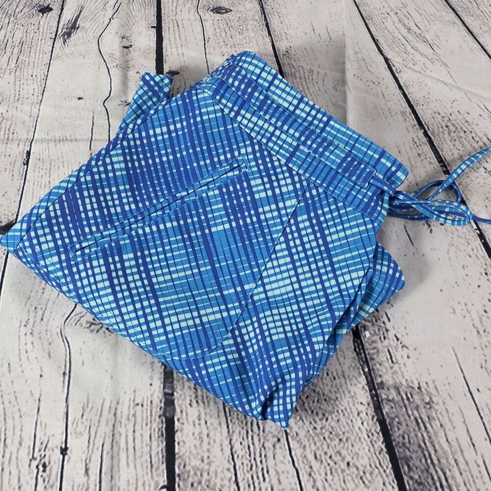 Oakley Women's Sz 2 Blue Plaid Golf Drawstring Skirt